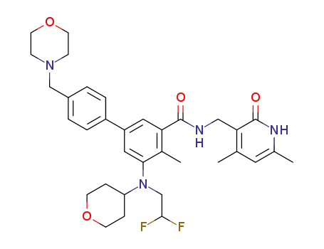 5-((2,2-difluoroethyl)(tetrahydro-2H-pyran-4-yl)amino)-N-((4,6-dimethyl-2-oxo-1,2-dihydropyridin-3-yl)methyl)-4-methyl-4'-(morpholinomethyl)-[1,1'-biphenyl]-3-carboxamide