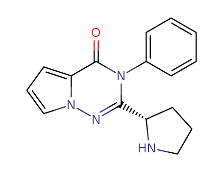 Molecular Structure of 1403942-64-2 ((S)-3-phenyl-2-(pyrrolidin-2-yl)pyrrolo[1,2-f][1,2,4]triazin-4(3H)-one)