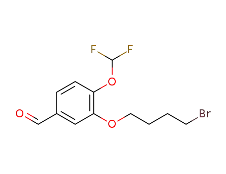 Molecular Structure of 1422361-77-0 (3-(4-bromobutoxy)-4-(difluoromethoxy)benzaldehyde)