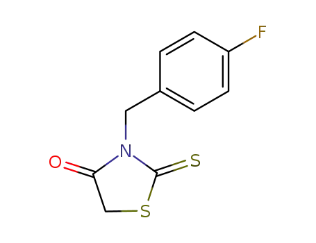 Molecular Structure of 453-69-0 (3-(4-fluorobenzyl)-2-thioxo-1,3-thiazolidin-4-one)