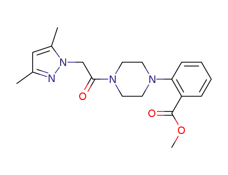 2-{4-[2-(3,5-dimethyl-pyrazol-1-yl)-acetyl]-piperazin-1-yl}-benzoic acid methyl ester