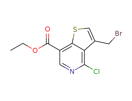Molecular Structure of 869543-48-6 (Thieno[3,2-c]pyridine-7-carboxylic acid, 3-(bromomethyl)-4-chloro-,
ethyl ester)