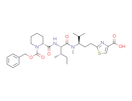 (R)-2-{3-[(N-benzyloxycarbonyl-(R)-pipecolyl-(S)-isoleucyl)methylamino]-4-methylpentyl}thiazole-4-carboxylic acid