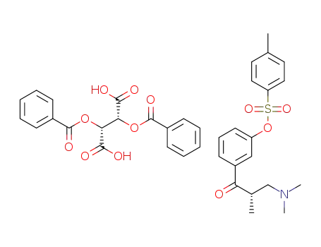 Molecular Structure of 1369205-97-9 (dibenzoyl-L-tartaric acid [2S]-toluene-4-sulfonic acid 3-(3-dimethylamino-2-methylpropionyl)phenyl ester)