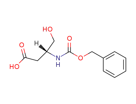 Molecular Structure of 123673-31-4 ((R)-3-(benzyloxycarbonylamino)-4-hydroxybutanoic acid)