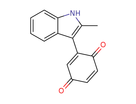 Molecular Structure of 80641-49-2 (2-(2-methyl-1H-indol-3-yl)cyclohexa-2,5-diene-1,4-dione)