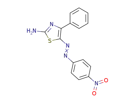 Molecular Structure of 59775-83-6 (2-Thiazolamine, 5-[(4-nitrophenyl)azo]-4-phenyl-)
