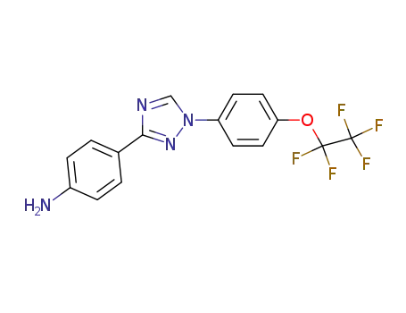 Molecular Structure of 1181214-79-8 (4-(1-(4-(perfluoroethoxy)phenyl)-1H-1,2,4-triazol-3-yl)aniline)