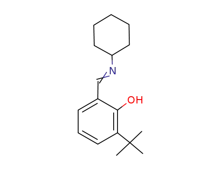 Molecular Structure of 215033-70-8 (Phenol, 2-[(cyclohexylimino)methyl]-6-(1,1-dimethylethyl)-)