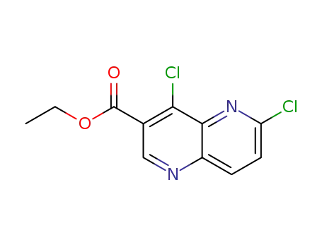Molecular Structure of 127094-57-9 (ethyl 4,6-dichloro-1,5-naphthyridine-3-carboxylate)