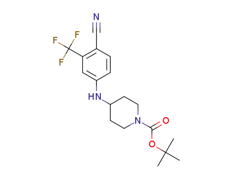 Molecular Structure of 1247030-47-2 (tert-butyl 4-[[4-cyano-3-(trifluoromethyl)phenyl]amino]piperidine-1-carboxylate)
