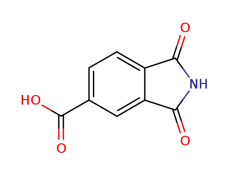 Molecular Structure of 20262-55-9 (1,3-DIOXO-2,3-DIHYDRO-1H-ISOINDOLE-5-CARBOXYLIC ACID)