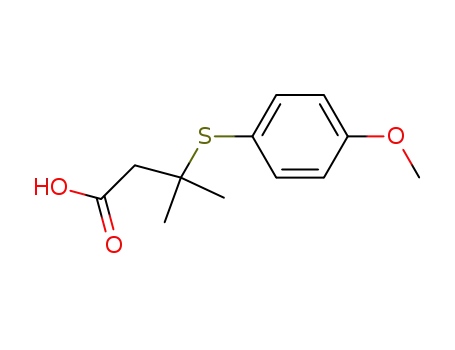 Molecular Structure of 111424-46-5 (Butanoic acid, 3-[(4-methoxyphenyl)thio]-3-methyl-)