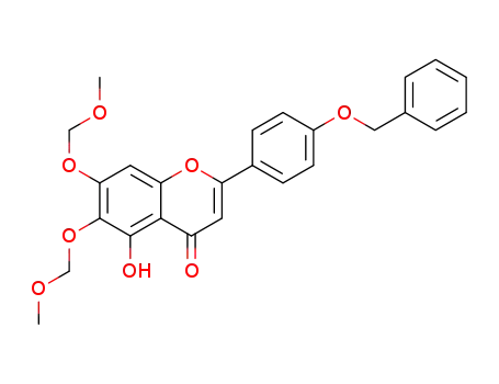 Molecular Structure of 1619254-61-3 (5-hydroxy-6,7-bis(methoxymethoxy)-2-[4-(phenylmethoxy)phenyl]-4H-1-benzopyran-4-one)
