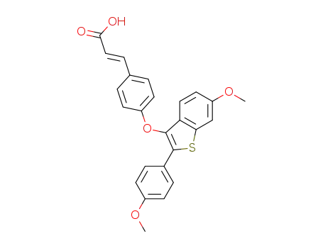 (E)-3-(4-((6-methoxy-2-(4-methoxyphenyl)benzo[b]thiophen-3-yl)oxy)phenyl)acrylic acid