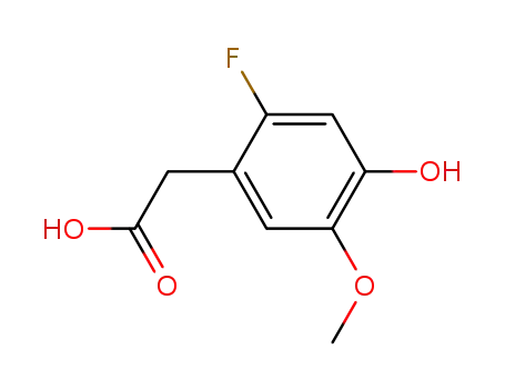 Molecular Structure of 140146-47-0 (2-(2-fluoro-4-hydroxy-5-methoxyphenyl)acetic acid)