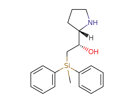 Molecular Structure of 1528733-62-1 ((S)-2-(methyldiphenylsilyl)-1-((S)-pyrrolidin-2-yl)ethanol)