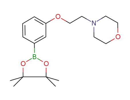 Molecular Structure of 756520-70-4 (4-(2-(3-(4,4,5,5-Tetramethyl-1,3,2-dioxaborolan-2-yl)phenoxy)ethyl)morpholine)