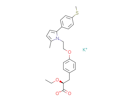 (S)-α-ethoxy-4-[2-[-methyl-5-[4-(methylthio)phenyl]-1H-pyrrol-1-yl]ethoxy]benzenepropanoic acid potassium salt