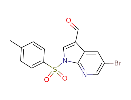 Molecular Structure of 1207626-51-4 (5-bromo-1-tosyl-1H-pyrrolo[2,3-b]pyridine-3-carbaldehyde)