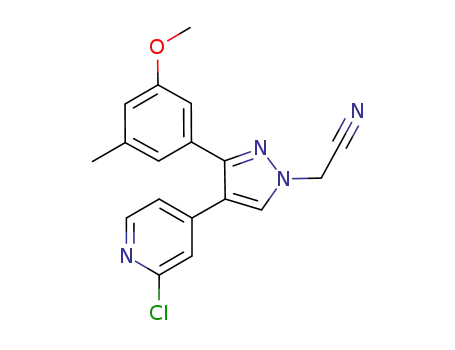 2-(4-(2-chloropyridin-4-yl)-3-(3-methoxy-5-methylphenyl)-1H-pyrazol-1-yl)acetonitrile