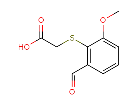 Molecular Structure of 88791-06-4 (Acetic acid, [(2-formyl-6-methoxyphenyl)thio]-)