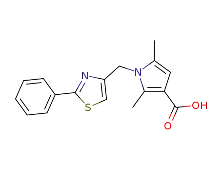 2,5-dimethyl-1-(2-phenyl-thiazol-4-ylmethyl)-1H-pyrrole-3-carboxylic acid