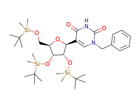 1-(Phenylmethyl)-5-[2,3,5-tris-O-[(1,1-dimethylethyl)dimethylsilyl]-β-D-ribofuranosyl]-2,4(1H,3H)-pyrimidinedione
