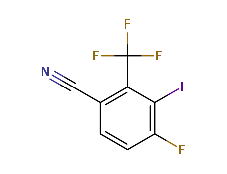 Molecular Structure of 1539314-78-7 (4-fluoro-3-iodo-2-(trifluoromethyl)benzonitrile)