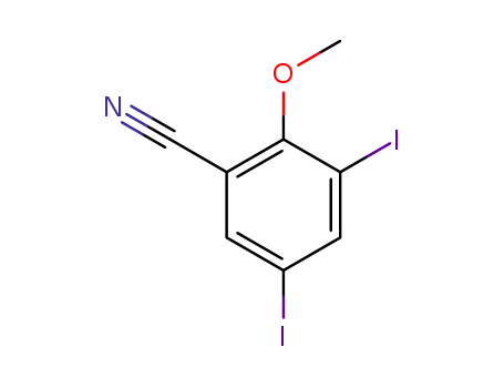 Molecular Structure of 898731-72-1 (3,5-Diiodo-2-Methoxy-benzonitrile)