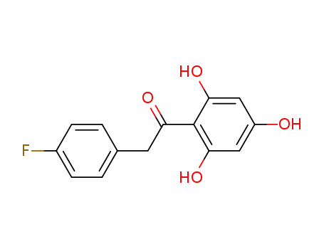 Molecular Structure of 15485-69-5 (2-(4-FLUOROPHENYL)-1-(2,4,6-TRIHYDROXYPHENYL)ETHANONE)