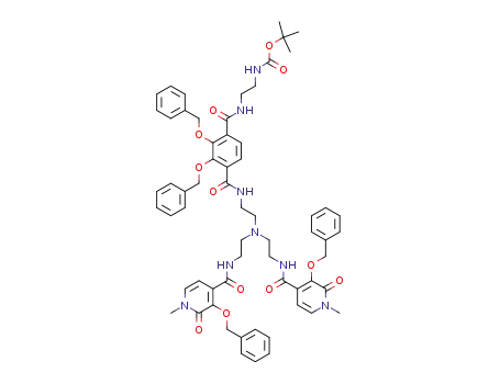 (2-{2,3-bis-benzyloxy-4-[2-(bis-{2-[(3-benzyloxy-1-methyl-2-oxo-1,2-dihydro-pyridine-4-carbonyl)-amino]-ethyl}-amino)-ethylcarbamoyl]-benzoylamino}-ethyl)-carbamic acid <i>tert</i>-butyl ester