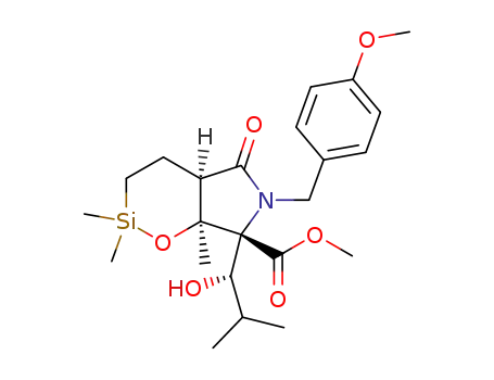 (3R,3aS,7aR)-3-((S)-1-Hydroxy-2-methyl-propyl)-2-(4-methoxy-benzyl)-3a,5,5-trimethyl-1-oxo-octahydro-4-oxa-2-aza-5-sila-indene-3-carboxylic acid methyl ester