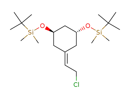 Molecular Structure of 139356-38-0 (((1R,3R)-5-(2-chloroethylidene)cyclohexane-1,3-diyl)bis(oxy)bis(tert-butyldimethylsilane))