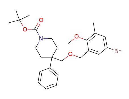 tert-butyl 4-((5-bromo-2-methoxy-3-methylbenzyloxy)methyl)-4-phenylpiperidine-1-carboxylate