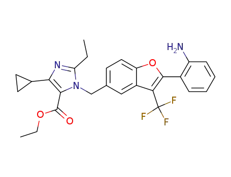 ethyl 1-<<2-(2-aminophenyl)-3-(2,2,2-trifluoromethyl)-5-benzofuranyl>methyl>-4-cyclopropyl-2-ethyl-1H-imidazole-5-carboxylate