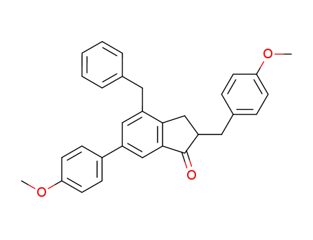 1H-Inden-1-one,
2,3-dihydro-6-(4-methoxyphenyl)-2-[(4-methoxyphenyl)methyl]-4-(phenyl
methyl)-