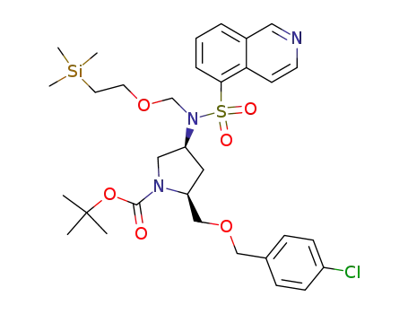(2S,4S)-2-(4-chlorobenzyloxymethyl)-4-[isoquinoline-5-sulfonyl(2-trimethylsilylethoxymethyl)amino]pyrrolidine-1-carboxylic acid tert-butyl ester