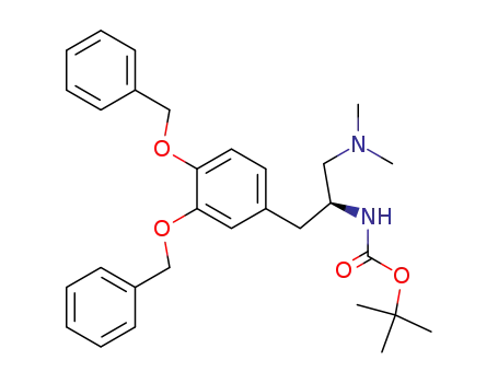 Molecular Structure of 823235-82-1 (Carbamic acid,
[(1S)-2-[3,4-bis(phenylmethoxy)phenyl]-1-[(dimethylamino)methyl]ethyl]-,
1,1-dimethylethyl ester)