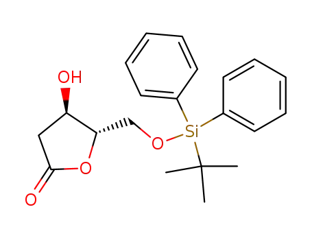 Molecular Structure of 138433-78-0 (5-O-(tert-butyldiphenylsilyl)-2-deoxy-L-ribonolactone)