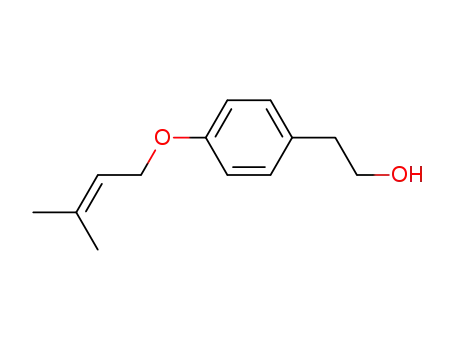 Molecular Structure of 119417-97-9 (Benzeneethanol,4-[(3-methyl-2-buten-1-yl)oxy]-)