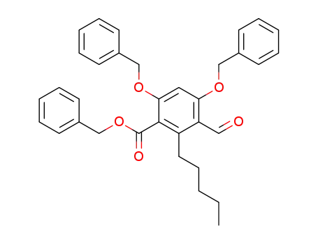 Benzoic acid, 3-formyl-2-pentyl-4,6-bis(phenylmethoxy)-, phenylmethyl
ester