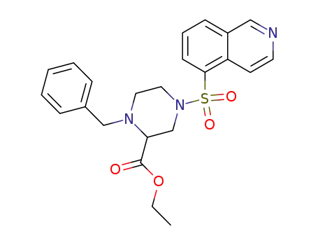 Molecular Structure of 842135-90-4 (2-Piperazinecarboxylic acid,
4-(5-isoquinolinylsulfonyl)-1-(phenylmethyl)-, ethyl ester)