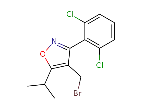 Molecular Structure of 898253-47-9 (4-(bromomethyl)-3-(2,6-dichlorophenyl)-5-isopropyl-isoxazole)