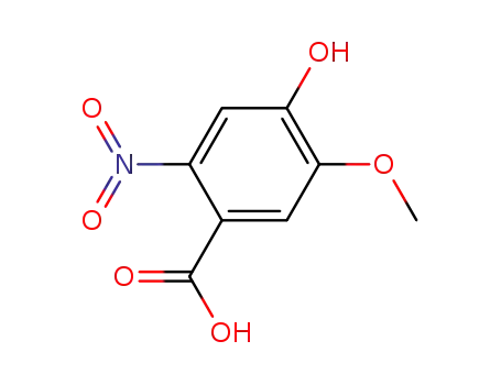 Molecular Structure of 140647-01-4 (Benzoic acid, 4-hydroxy-5-methoxy-2-nitro-)