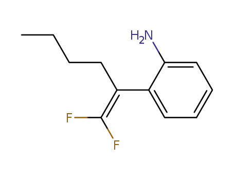 Molecular Structure of 134810-59-6 (Benzenamine, 2-[1-(difluoromethylene)pentyl]-)
