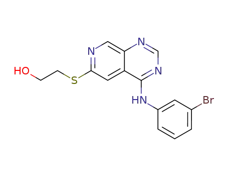 Molecular Structure of 198961-93-2 (2-[4-(3-Bromo-phenylamino)-pyrido[3,4-d]pyrimidin-6-ylsulfanyl]-ethanol)