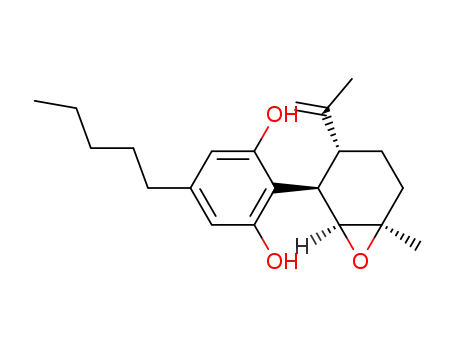 Molecular Structure of 123421-01-2 (2-(6-methyl-3-(prop-1-en-2-yl)-7-oxabicyclo[4.1.0]heptan-2-yl)-5-pentylbenzene-1,3-diol)