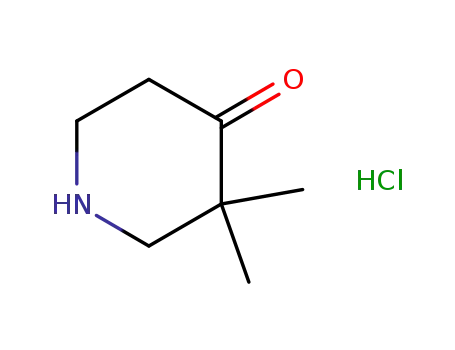 Molecular Structure of 648921-37-3 (3,3-DIMETHYL-PIPERIDIN-4-ONE HCL SALT)