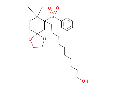Molecular Structure of 220757-96-0 (4,4-dimethyl-1,1-(ethylenedioxy)-3-(10-hydroxydecyl)-3-(phenylsulfonyl)-cyclohexane)